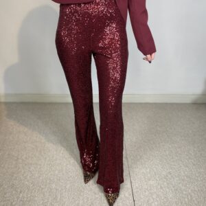 Isa Glitterbroek Bordeaux